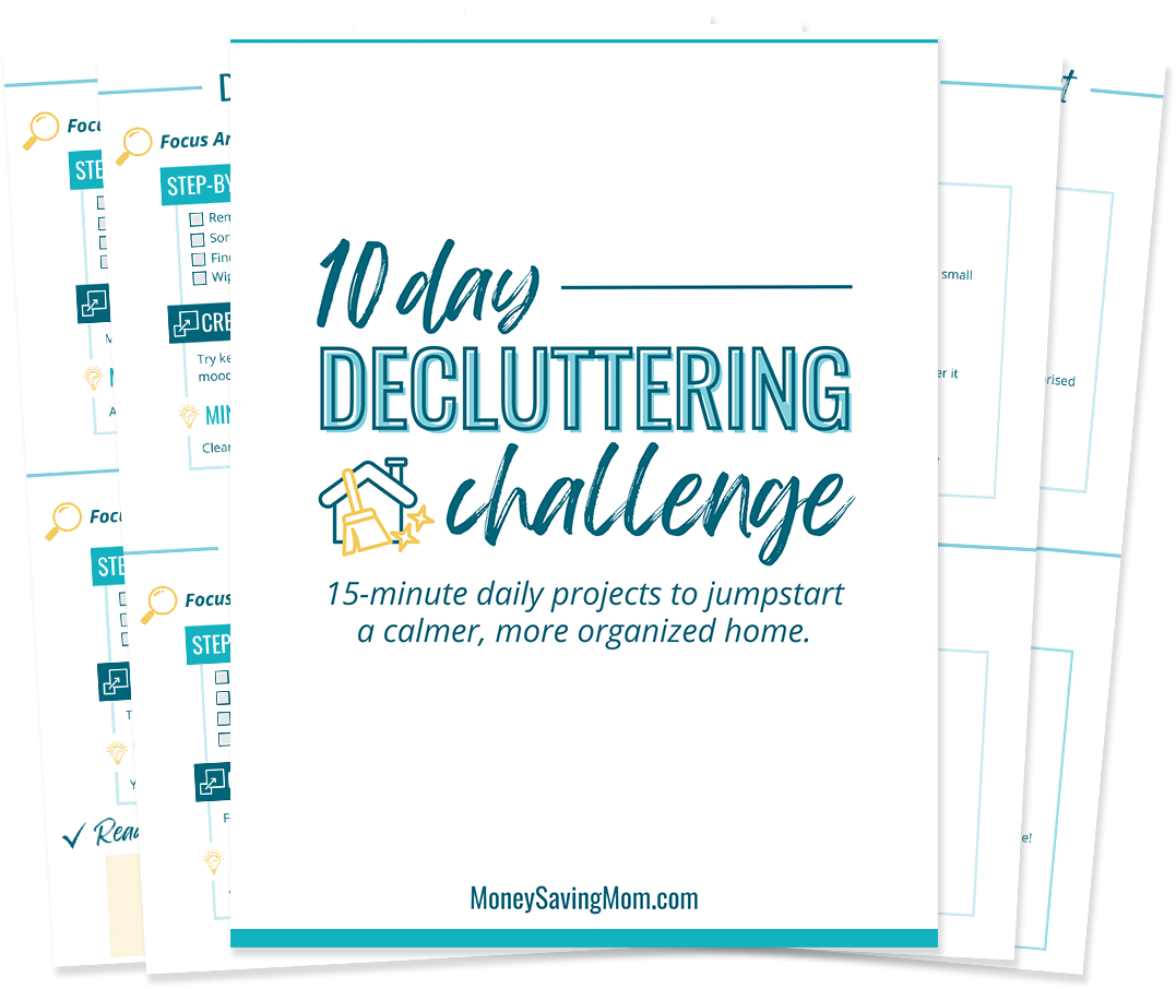 10 Day decluttering challenge PDF pages.