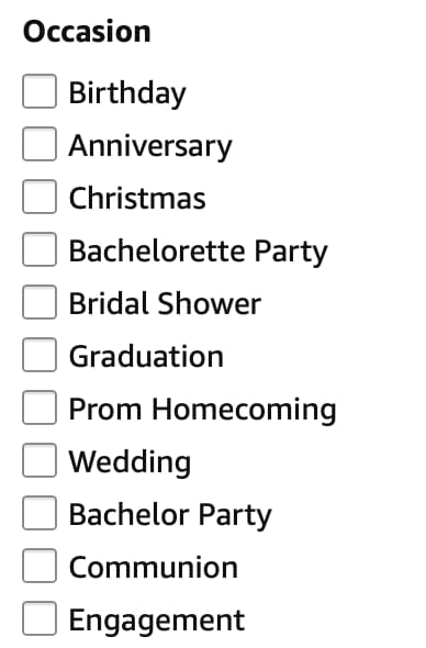 occasion category filter