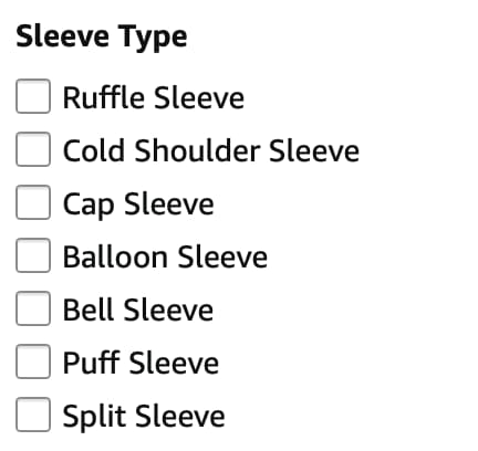 sleeve type categories