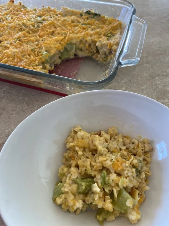 one of our favorite easy family dinners: chicken broccoli rice casserole