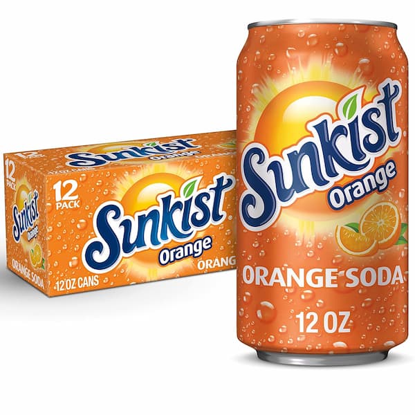 Sunkist Orange Soda, 12 fl oz cans, 12 pack